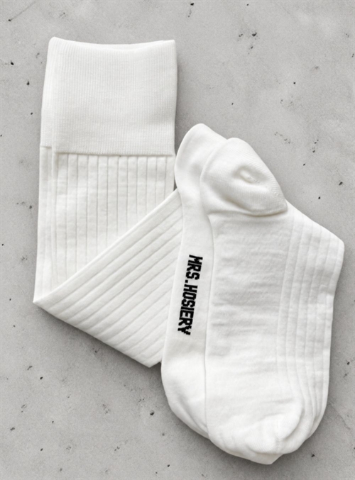 MRS. HOISERY MERINO KNEE-HIGH SOCKS OFF WHITE